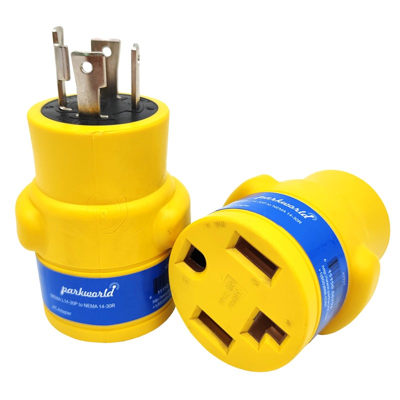 Parkworld 62961 NEMA L14-30P to 14-30R Adapter 4-Prong Generator 30A