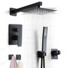 RTTWYYUU Matte Black Shower Head and Handle Set 10 Inch,