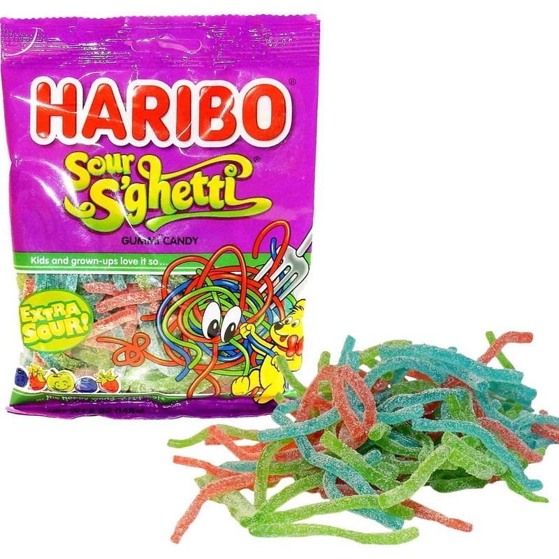 Haribo Sour S'ghetti Gummi Candy, 5 oz, (Pack of 2)