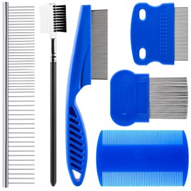 6 Pieces Dog Eye Combs Tear Stain Removal Combs Pets Grooming Combs Kit Flea Comb for Small Dogs Removing Knots Crust Mucus