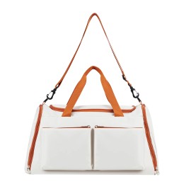 Large Capacity Lightweight Organizing Outdoor Travel Bag Waterproof Luxury White Foldable Duffle Bagcolor: White, luggage size: 46*26*37 CM