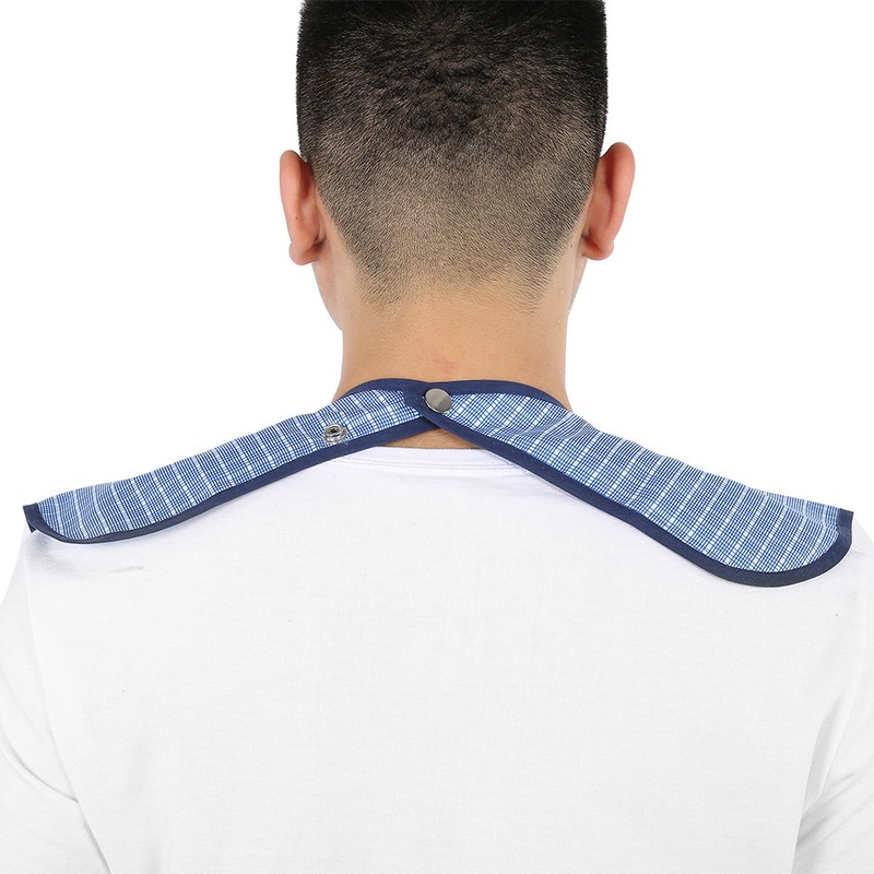 Adult Waterproof Mealtime Bib Double Layer Elder Dinning Clothes Protector