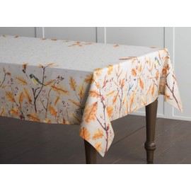Maison d' Hermine Oak Leaves 100% Cotton Tablecloth for the Kitchen, Dinner, Tabletop, Party Decoration, Weddings, Thanksgiving/Christmas (Rectangle, 140 cm x 180 cm)