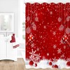 Caheansi Christmas Shower Curtain, Red Merry Xmas Glitter Sparkle Bokeh
