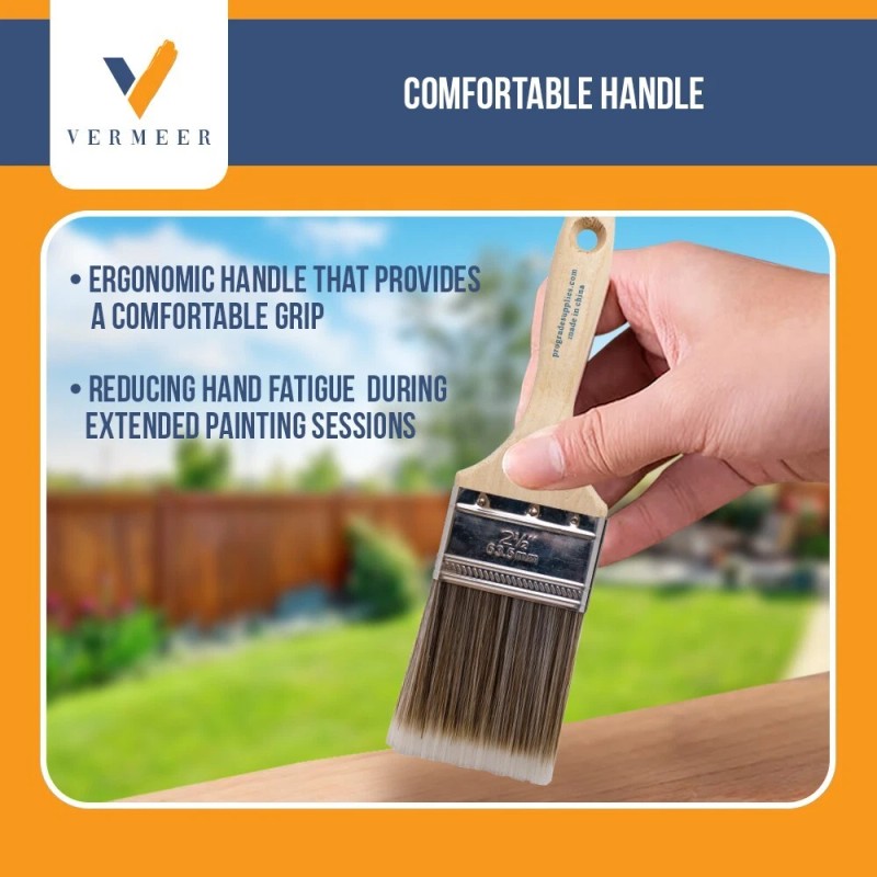 Vermeer 12 Pack - 2.5" Flat Brushes for All Latex