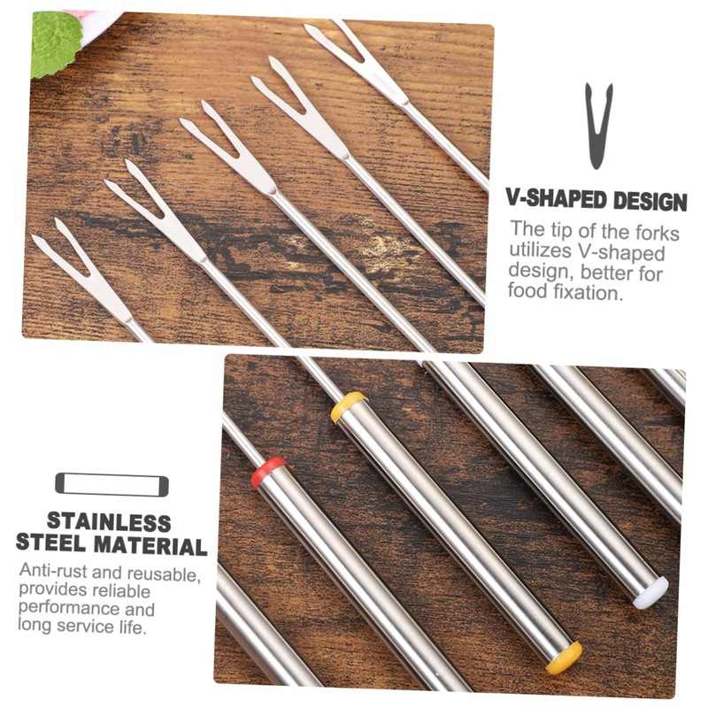 Alipis 24cm Stainless Steel Forks 12pcs Fondue Forks Heat Resistant