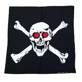 Black Pirate Skull Cross Bones Head Scarf Fancy Bandana Wrap