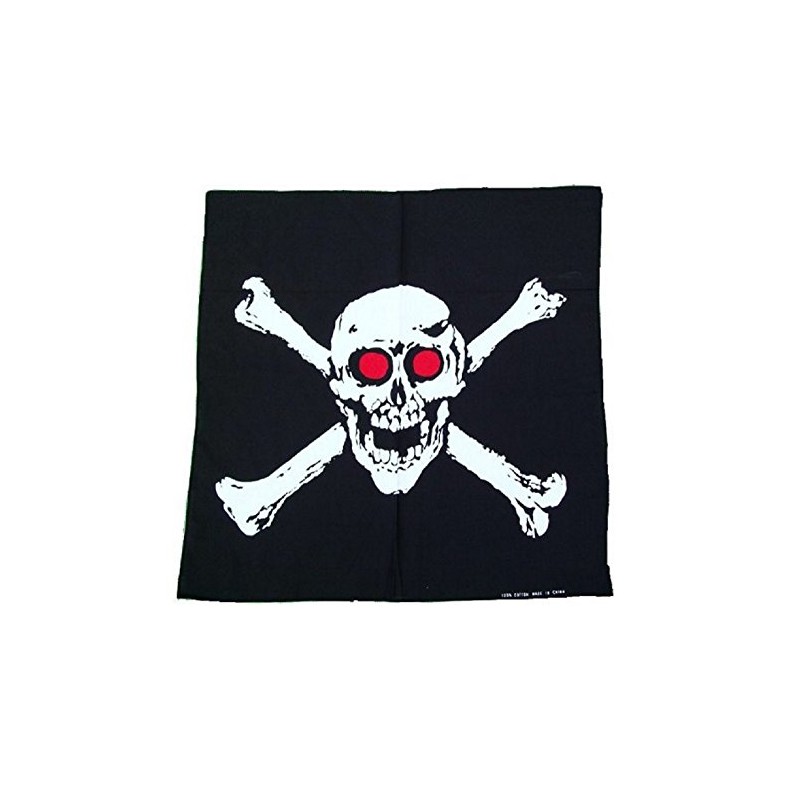 Black Pirate Skull Cross Bones Head Scarf Fancy Bandana Wrap