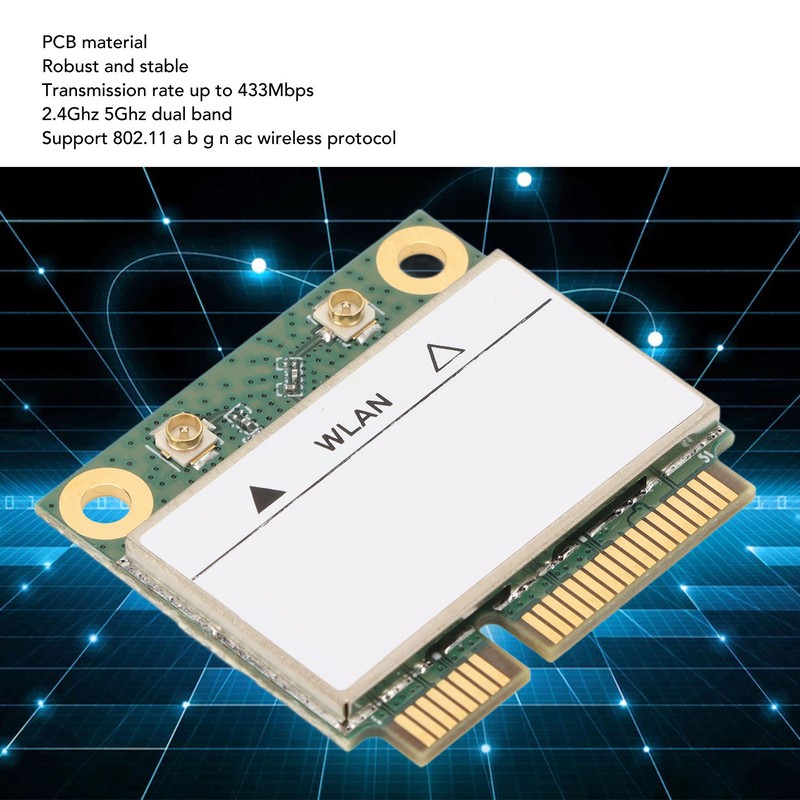 Mini PCIe Network Card 433Mbps 2.4Ghz 5Ghz Dual Band Plug