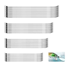 120 PCS Fishing Wire Leader, Fishing Tackle Leaders, 15/20/25/30cm Lure Wire Trace Anti-Bite Fishing Line with Swivels Snap, for Spinning Pike Fishing(Black)