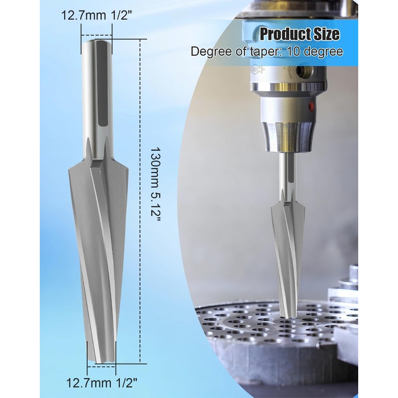 10 Degree Ball Joint Reamer, 6542 High-Speed Tool Steel Tapered