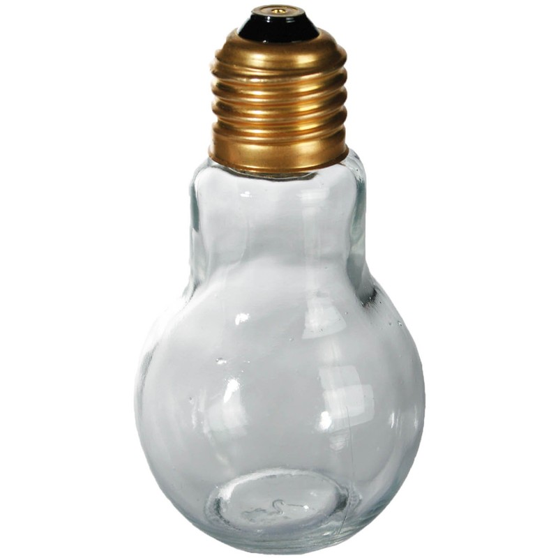 Salz- & Pfefferstreuer aus Glas, Glühlampe, ca. 11 cm