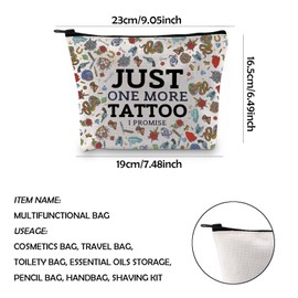 WCGXKO Tattoo Lover Gift Tattoo Artists Gift Just One More Tattoo I Promise Zipper Pouch Makeup Bag (MORE TATTOO)