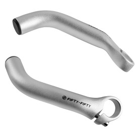 FIFTY-FIFTY Bicycle Handlebar Ends, Bar Ends Bicycle, Aluminium Alloy Handlebar End MTB (Sand Silver)