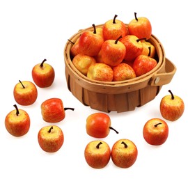 Lorigun 30pcs Artificial Lifelike Simulation 1.3" Mini Red Apples Fake Fruits Photography Props Model