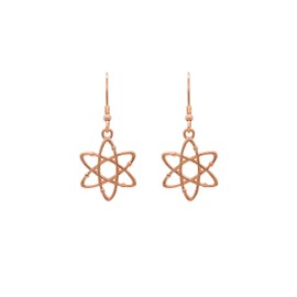 ScienceFox Atom Earrings 925 Sterling Silver in Silver Gold Rose Gold Atomic Symbol Gift for Phsyics Chemistry Scientists Science Students, Silver