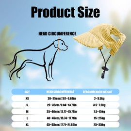 Dog Baseball Cap, Summer Dog Sun Protection Hat Adjustable Pet Cat Dog Baseball Hat Visor Cap with Ear Holes for Puppy Small Medium Large Dogs (Yellow, L)