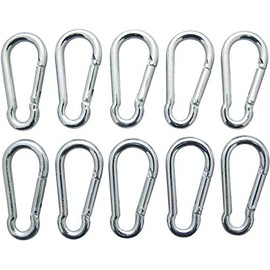 Shentian Pack of 10 Carabiner Na-und 60 x 6 Galvanised Climbing Hooks, mountaineering buckle