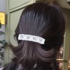 (2 types) Burnaby Tweed Pearl Cubic Straight Point Hairpin Pure