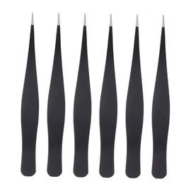 IWOWHERO 6pcs Stainless Steel Eyelash Tweezers Ergonomic Design for Easy False Eyelash Application Tweezers for Personal Professional Use