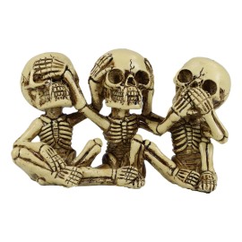 Ebros Gothic Alchemy See Hear Speak No Evil Skeletons Macabre Figurine