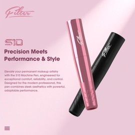 Filter Tattoo Gun - Permanent Makeup 2.8mm Stroke Machine with 2Pcs Battery Power Supply Lightweight Tattoo Pen for Beginners and Women Artists (S10 Pink)