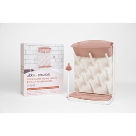 Emulait Ubbi Vertical Drying Rack, Baby Accessory, Space Saving Countertop with Cleaning Brush