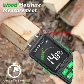 Rechargeable Wood Moisture Meter, Firewood Moisture Tester, Drywall Moisture Detector Professional Moisture Content Meter Lumber Logs Concrete Floors Carpet Ceiling Building Material Hardwood