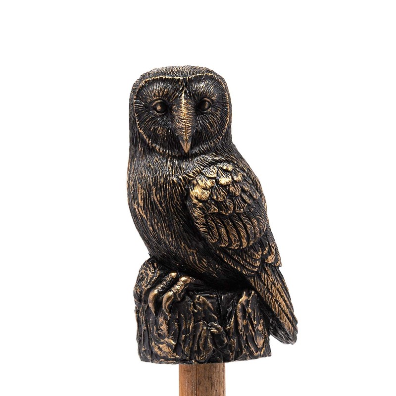 Cane Companions Decorative Barn Owl Stake Topper - Handmade Flower