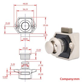 Pack of 10 Push Button Catch Door Lock Cabinet Lock 15-20 mm Drawer Lock Button Catch Lock for Caravans Van Yacht Motorhome