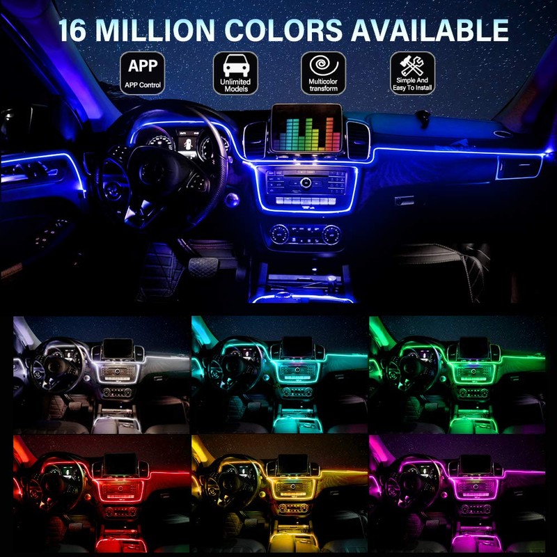 MAODANER Car LED Interior Strip Light, 16 Million Colors 5