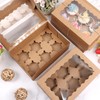 MAMUNU 10PCS 6 Cavity Cupcake Boxes with Window and Inserts,