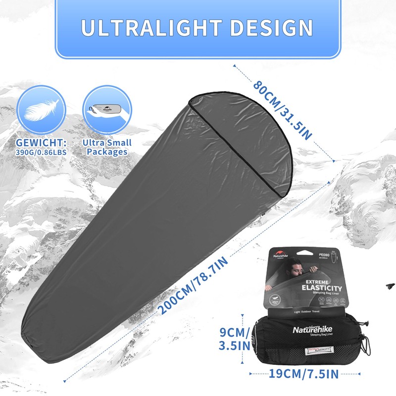 Naturehike Hut Sleeping Bag Ultralight Sleeping Bag Liner only 390g