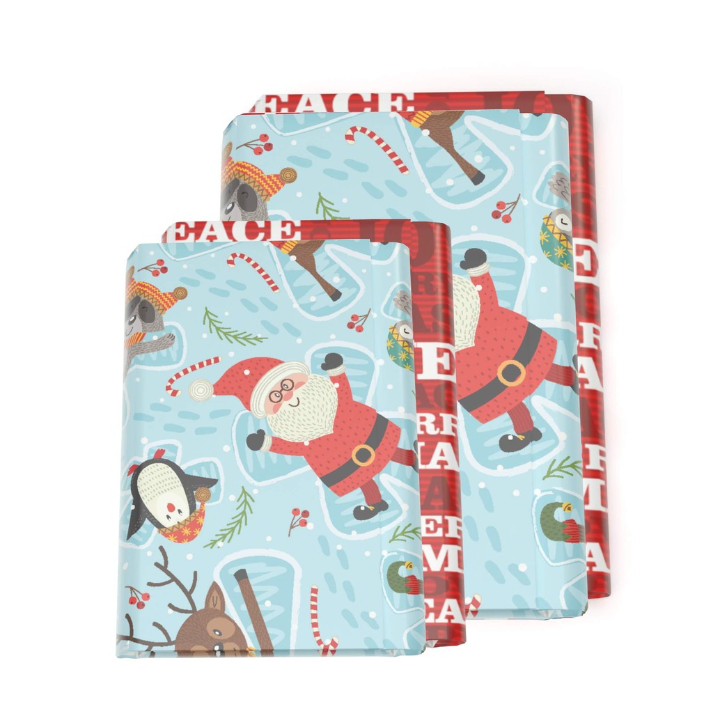 Cloaked Box - Easy Gift Wrapping Kit Bundle - 2 x Santa & Friends + 2 x Merry Xmas (1 Medium + 1 Large Each, 4 Pack)