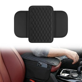 Funda para Consola Central, Funda para Reposabrazos de Coche de Piel Sintética con Bolsillo de Almacenamiento, Ergonómica y Antideslizante, Organizador Universal para Consola Central de