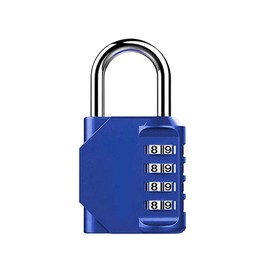 Combination Lock 4 Digit, Resettable Locker Lock,Waterproof Metal Combination Padlock for School Gym Locker, Sports Locker, Fence, Toolbox, Gate and Storage- Easy to Use and Set (Blue)