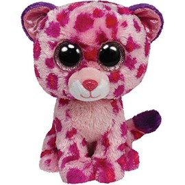 TY 36985 36985-Plüschtier Beanie Boos, Glamour Buddy Leopard, Large, pink