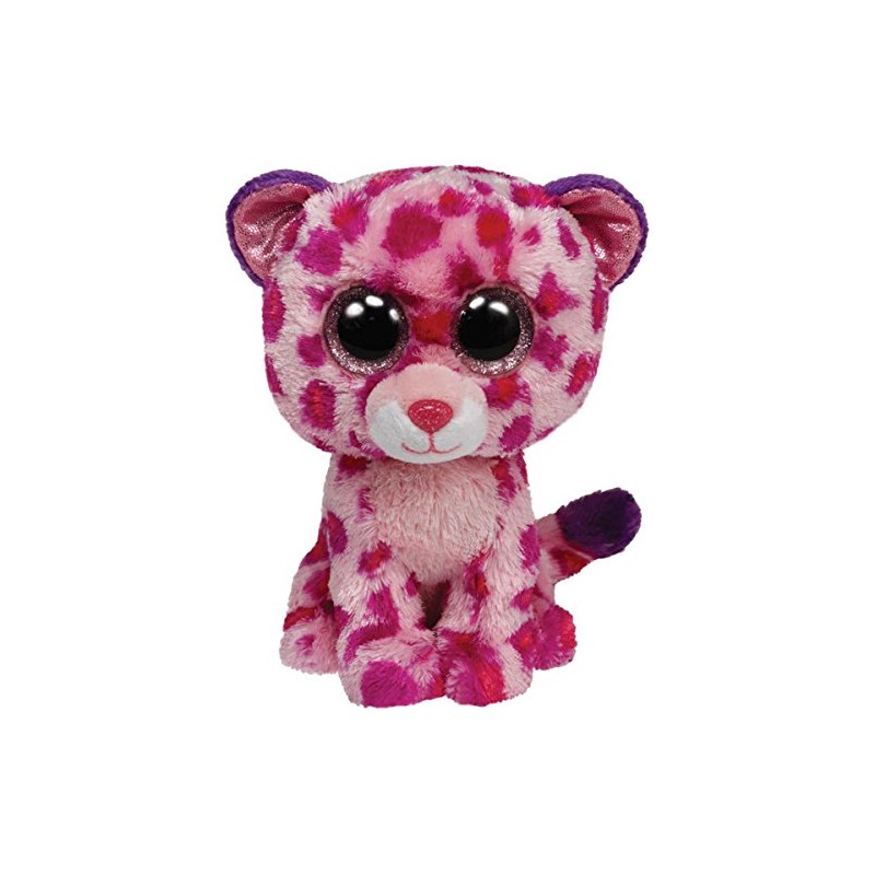TY 36985 36985-Plüschtier Beanie Boos, Glamour Buddy Leopard, Large, pink