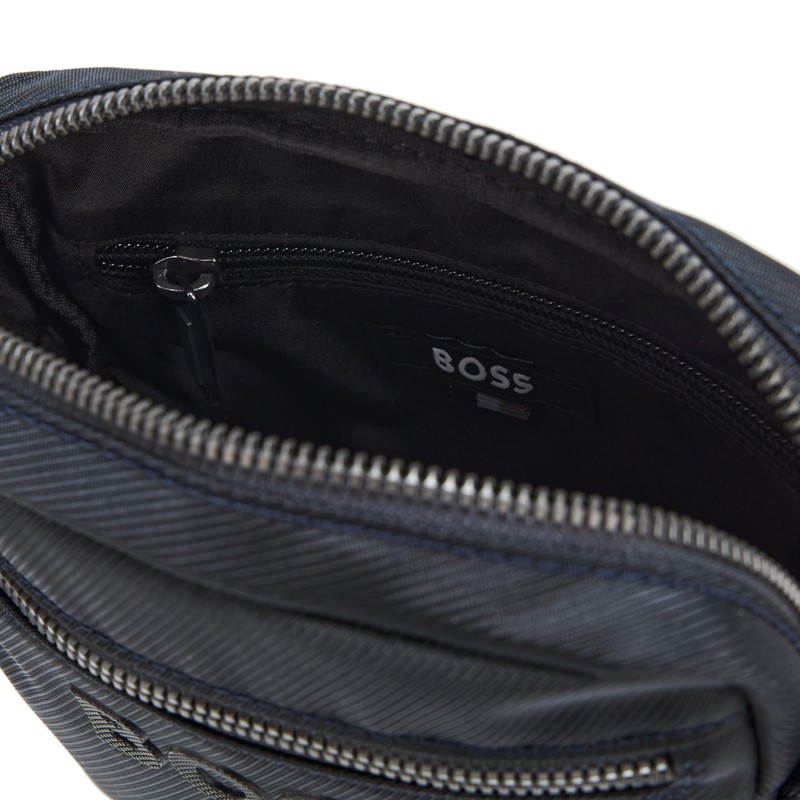 BOSS Men's Catch Nylon Small Crossbody Bag, Midnight Sapphire, 8"