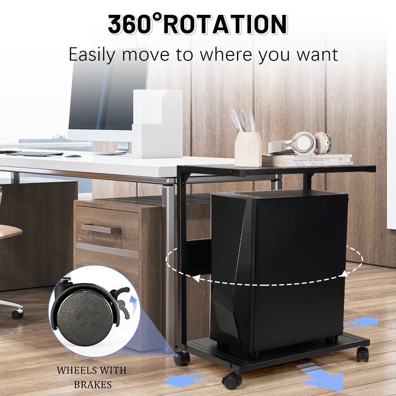 Bfttlity PC Stand Computer Tower Stand 2-Tier Metal CPU Holder