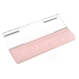 MOSISO Wrist Rest for Keyboard and Computer Keyboard Stand Set, Ergonomic Wrist Rest Pad, Woven Stripes Non-Slip Arm Rest Cushion, Easy Typing Working Acrylic Clear Holder for Office Home, Apricot