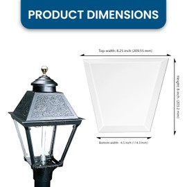 American Mantle Tempered Beveled Glass Panes for Outdoor Gaslights | Clear Heat-Resistant Replacement Panels | Size 8.25"x8"x4.5" | Weather-Resistant | Fits Most Gaslight Fixtures
