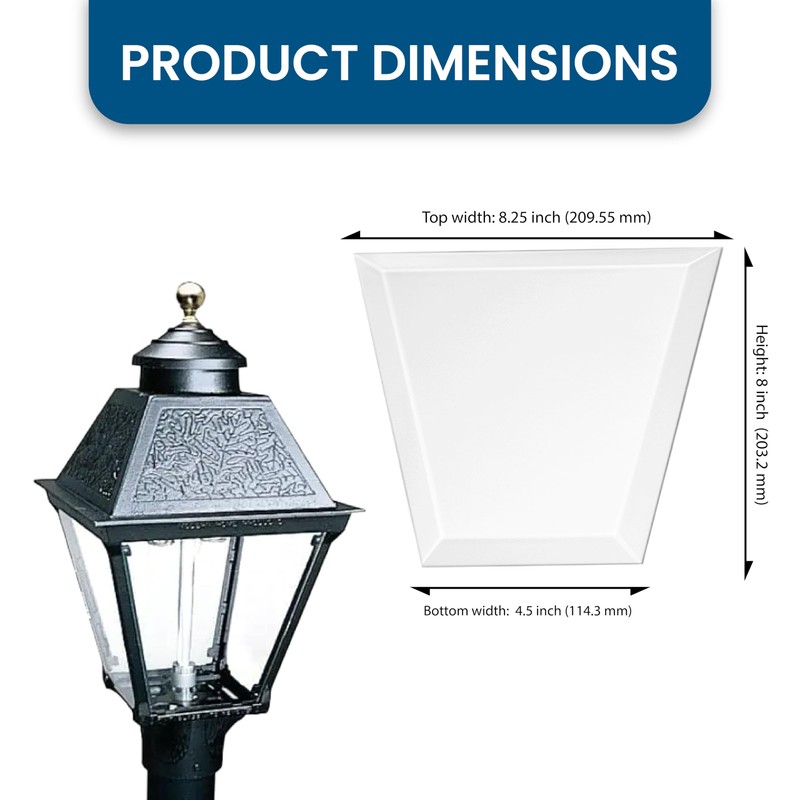 American Mantle Tempered Beveled Glass Panes for Outdoor Gaslights |