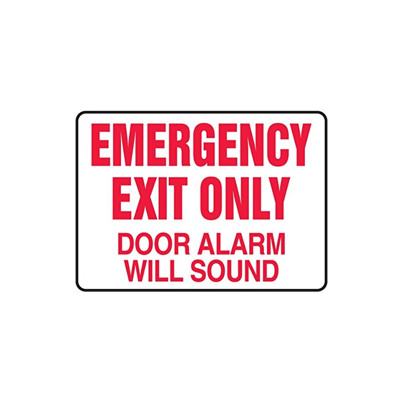 Accuform MEXT591VS Adhesive Vinyl Safety Sign, Legend "Emergency EXIT ONLY