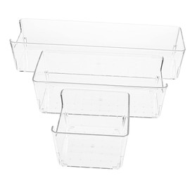 TEHAUX 3pcs Transparent Drawer Organizers for Jewelry Accessories Parts Storage