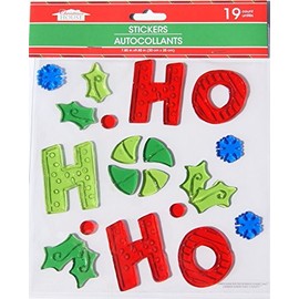 Christmas House Christmas Winter Gel Window Clings - Ho Ho Ho - 19 Piece