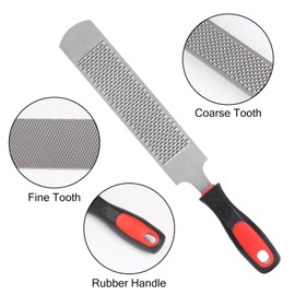 LALAGO Hoof Rasp with Rubber Handle, Fine + Coarse Double-Sided Carbon Steel Hoof Rasp, Size 320 x 44 x 5 mm, Hoof Rasp for Horse, Goat, Cow, Donkey, Animal, Hoof, Blacksmith Tool