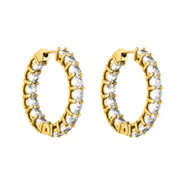 PURELEI® Shimmer Earrings - Women's Earrings Made of Durable Stainless Steel - Waterproof Earrings Women - 2.7 cm Diameter - Fashion Jewellery for Your Individual Look, Stainless Steel, Cubic Zirconia