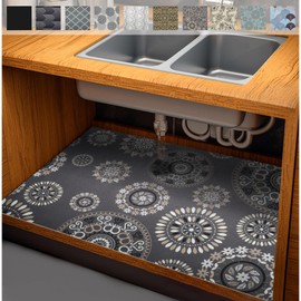 AiBOB Waterproof Under Sink Mat, Absorbent Quick Dry Sink Liners Protect Cabinets, Durable Shelf Liners, Slip Resistant and Non-Adhesive, 24X68, Multi
