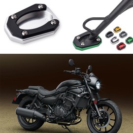 LEDISHUN Motorcycle Side Stand Plate for Kawasaki ELIMINATOR /SE400/Eliminator 400 (2023-2024) (Silver)